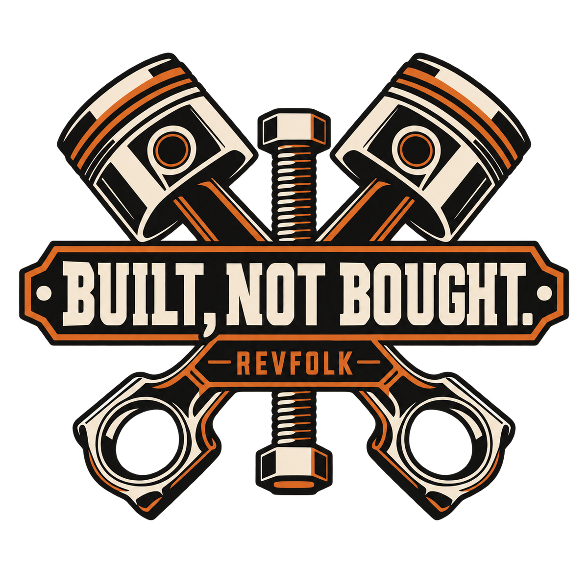 REVFOLK Built Not Bought T-shirt artwork
