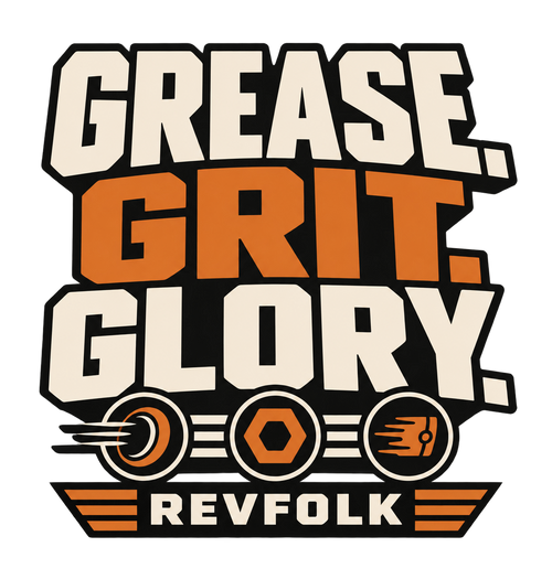 REVFOLK Grease Grit Glory T-shirt artwork